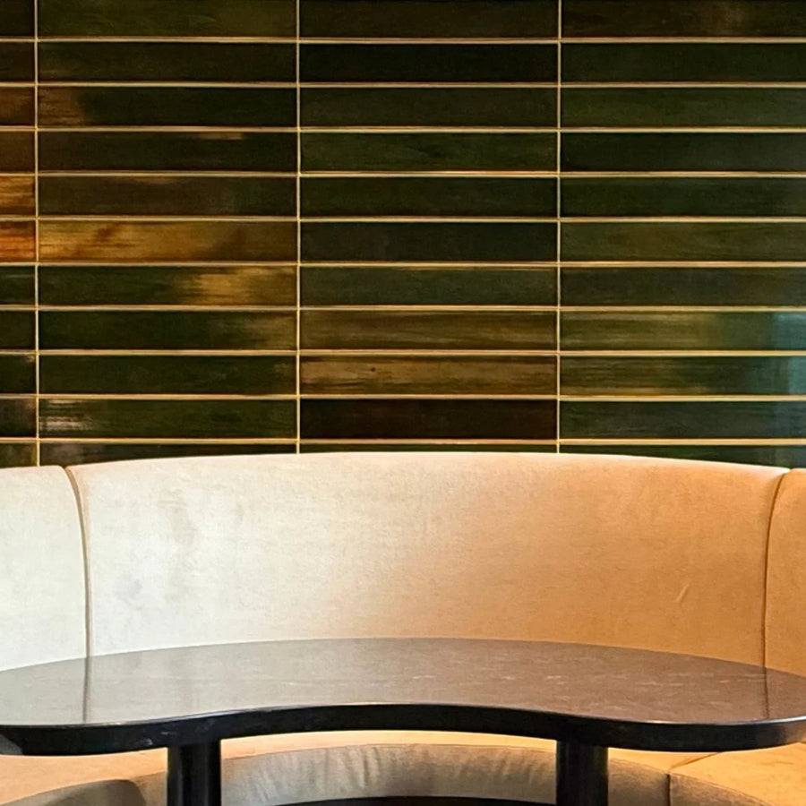 Japanese ceramic wall tiles Wall Oribe in 900x150 from Mittsu Japanese Tiles