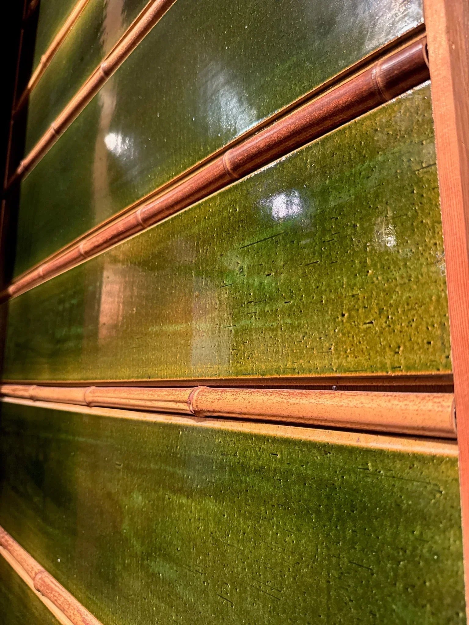 Japanese ceramic wall tiles Wall Oribe Sample in 900x150 from Mittsu Japanese Tiles