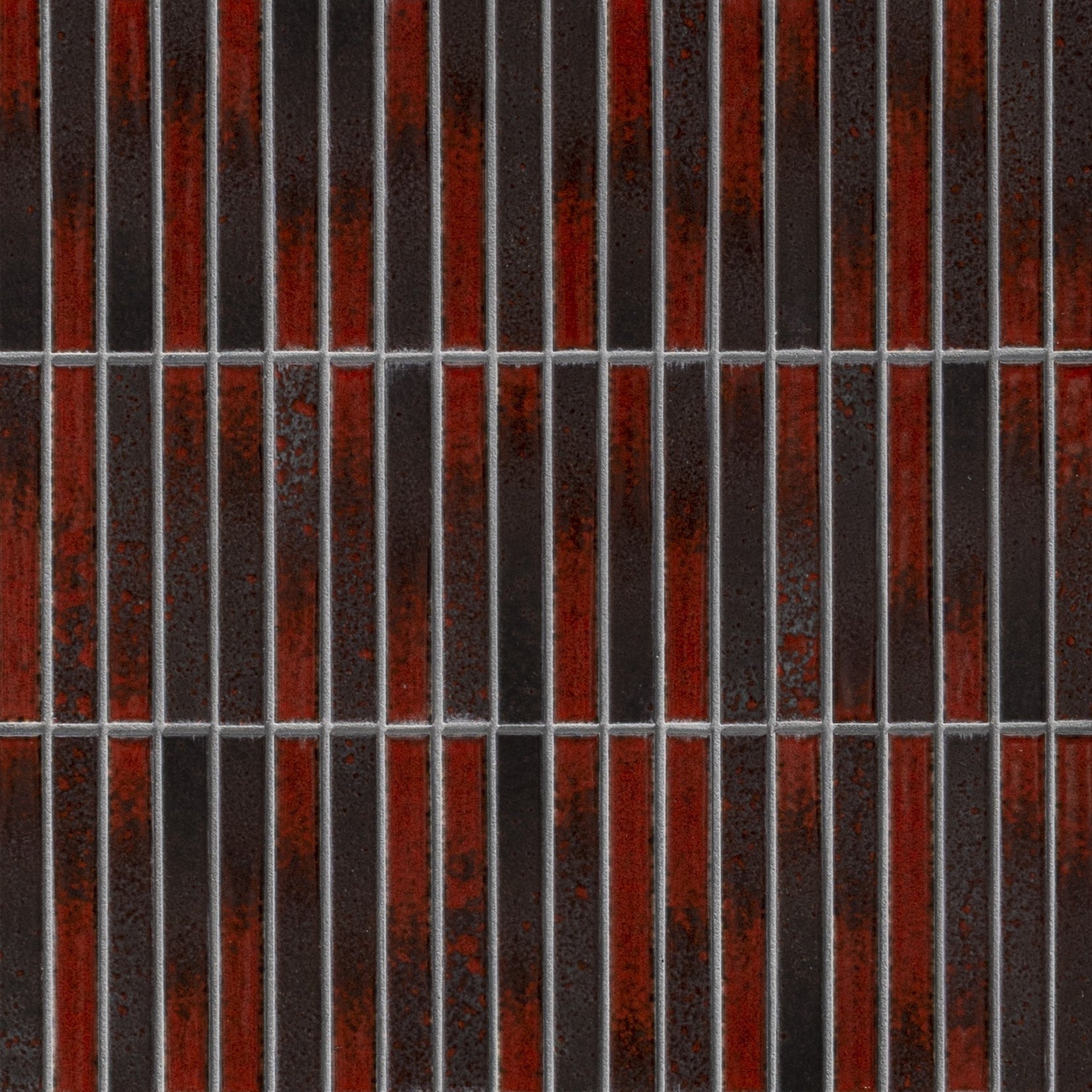 Japanese ceramic wall tiles Yohen Sample in Dark Red Mix from Mittsu Japanese Tiles