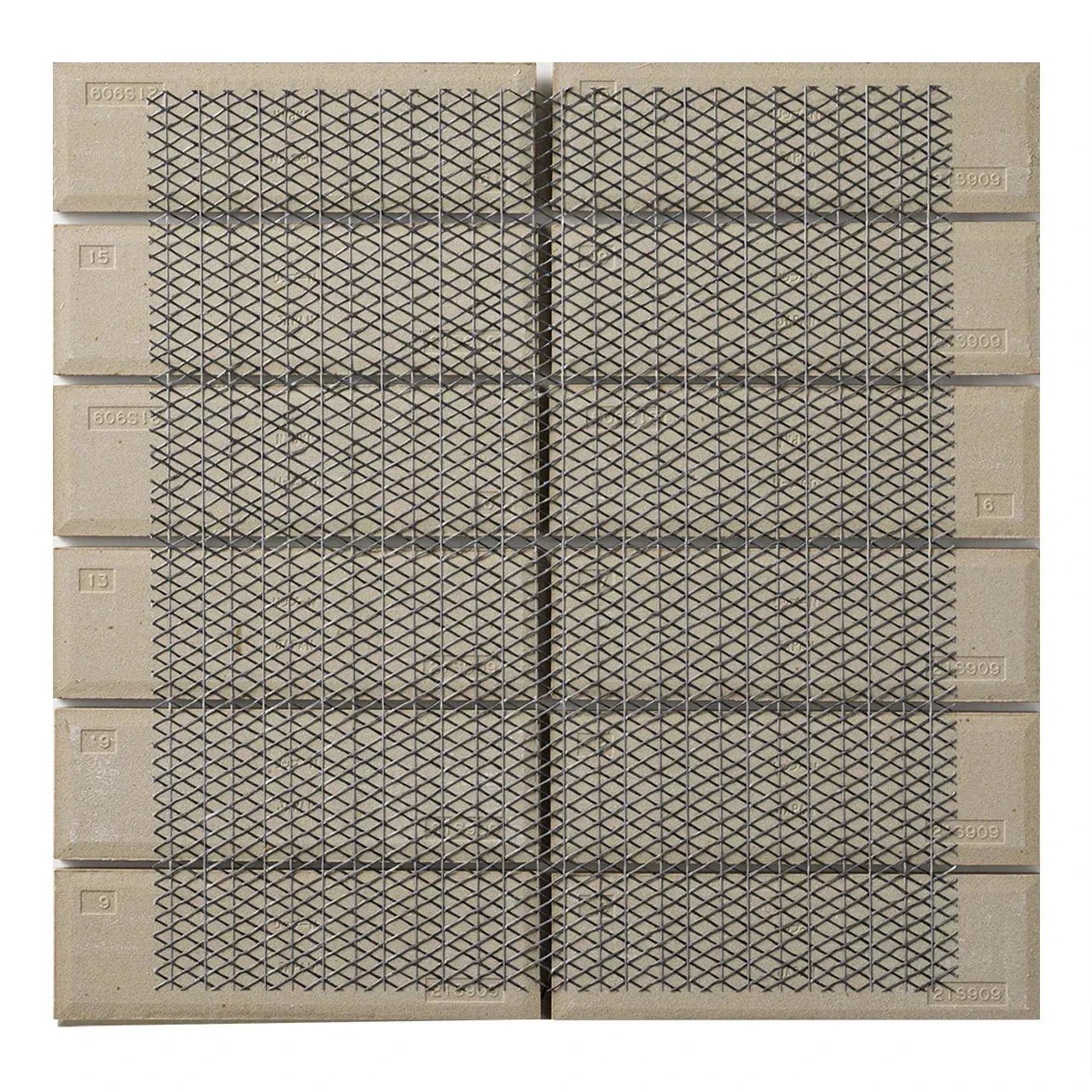 Japanese ceramic wall tiles Yoroi Sample in Green from Mittsu Japanese Tiles
