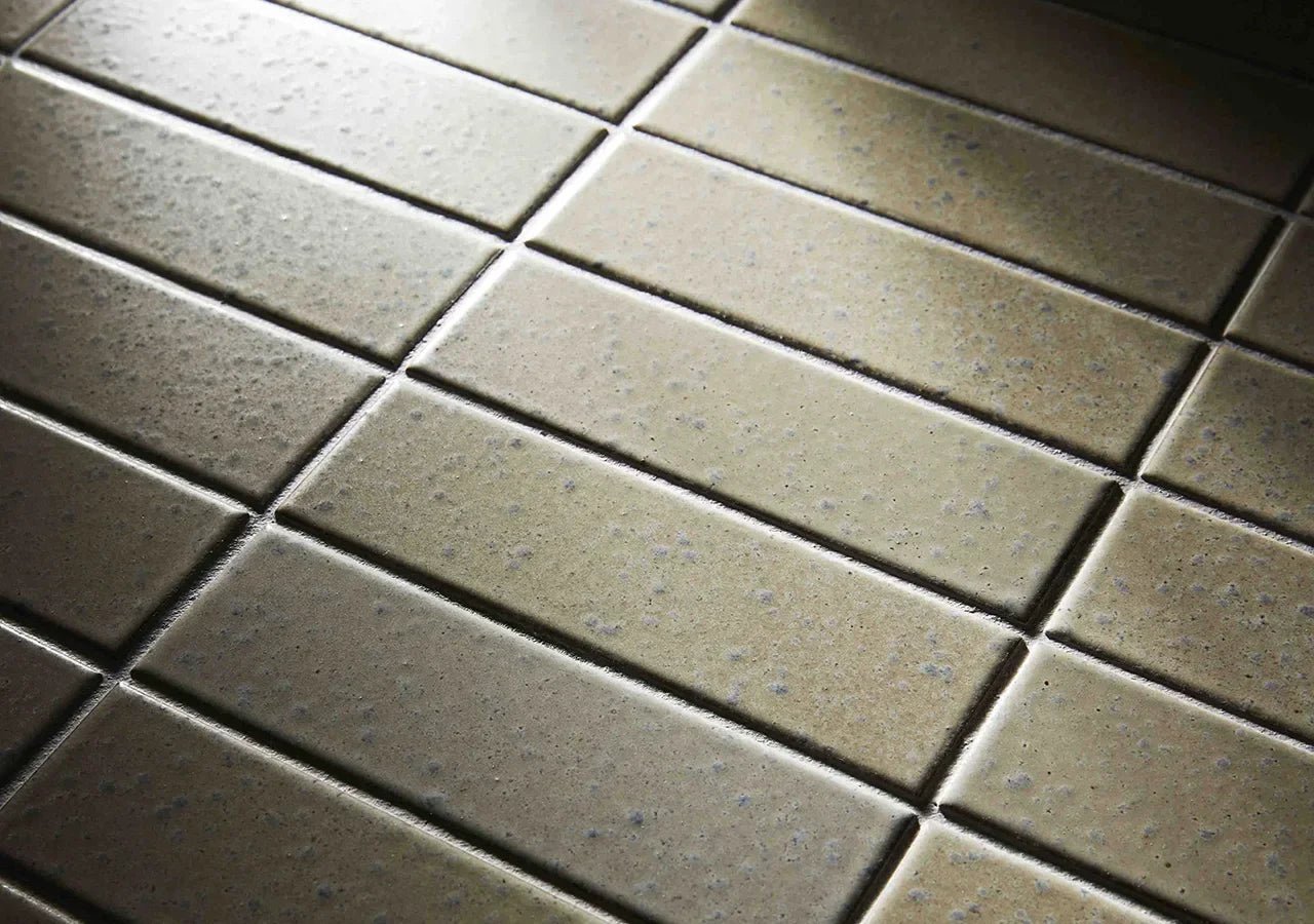 Japanese ceramic wall tiles Yoroi Sample in Green from Mittsu Japanese Tiles