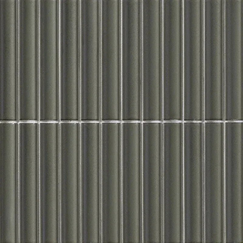 Japanese ceramic wall tiles Yukasumi Sample in Dark Green from Mittsu Japanese Tiles