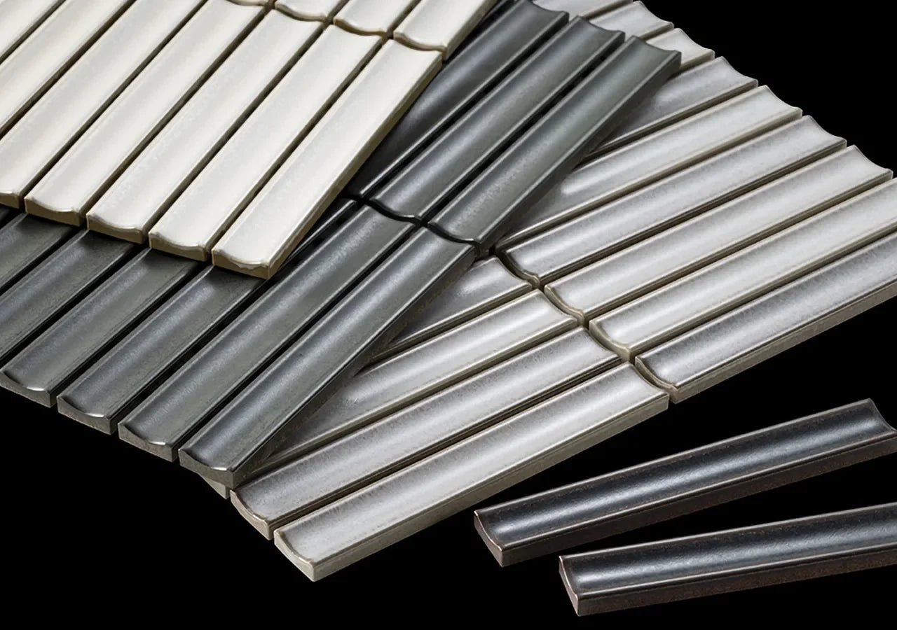 Japanese ceramic wall tiles Yukasumi Sample in Gray from Mittsu Japanese Tiles