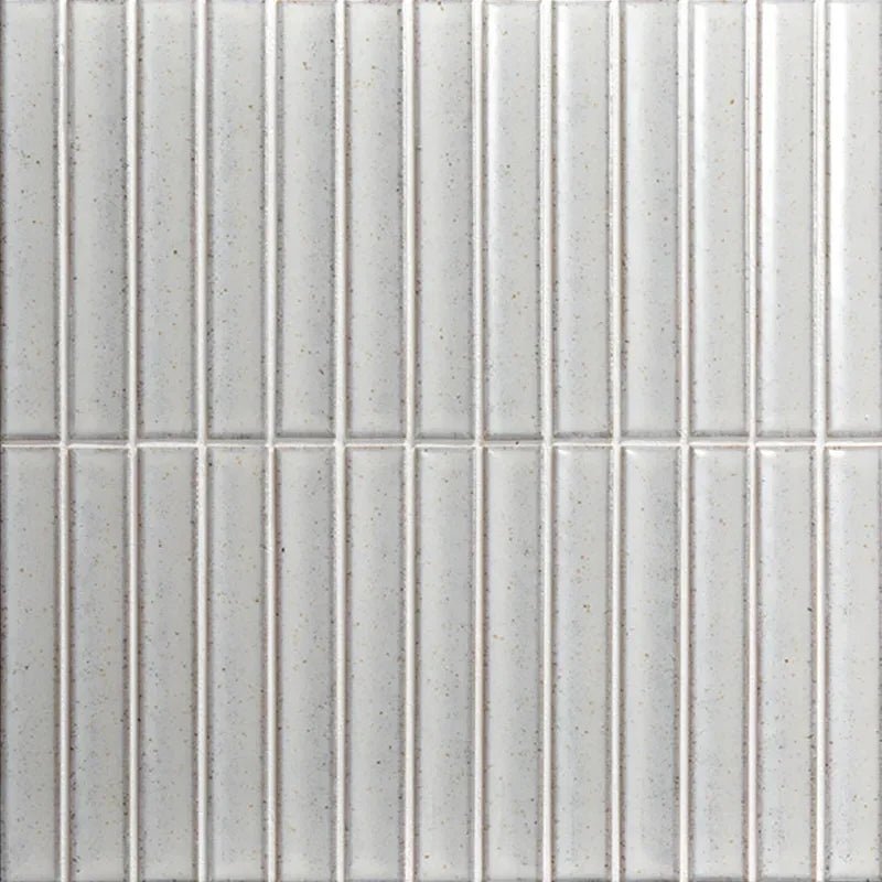 Japanese ceramic wall tiles Yuki Border in Speckled White from Mittsu Japanese Tiles