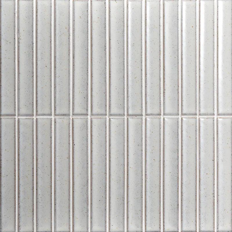 Japanese ceramic wall tiles Yuki Border Sample in Green from Mittsu Japanese Tiles