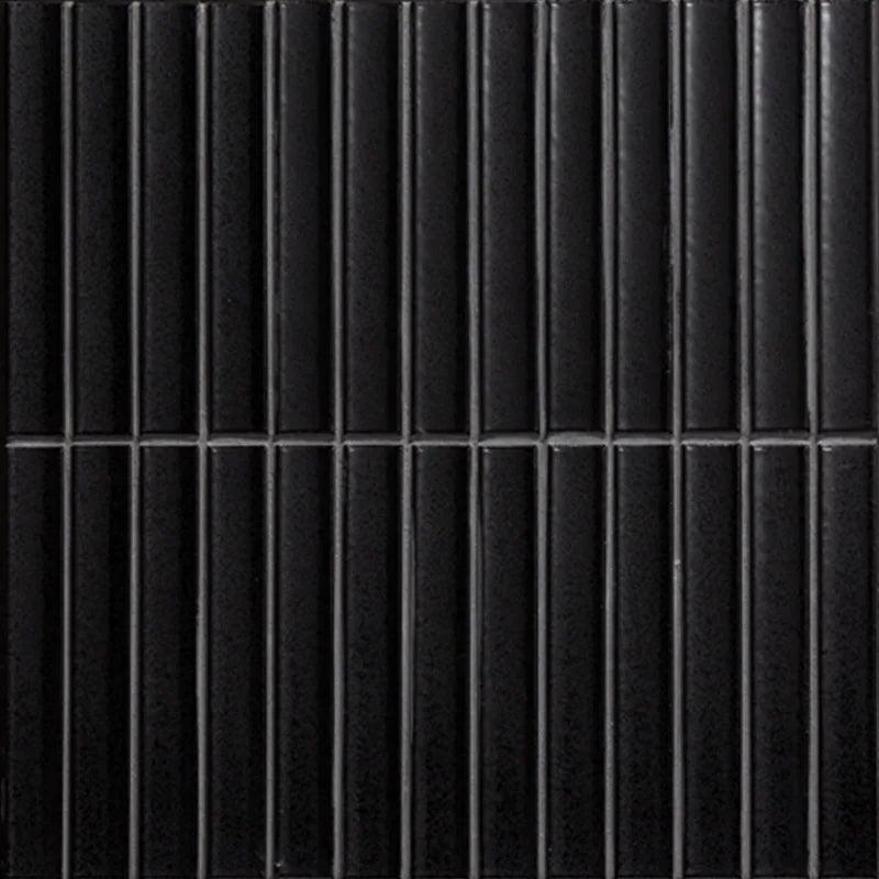 Japanese ceramic wall tiles Yuki Border Sample in Black from Mittsu Japanese Tiles