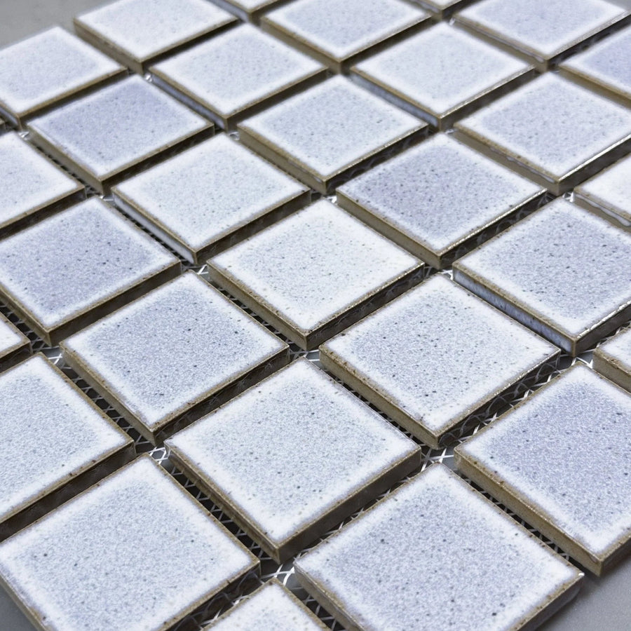Yuki Square Japanese porcelain tile sample in Square 45 by Mittsu Japanese Tiles