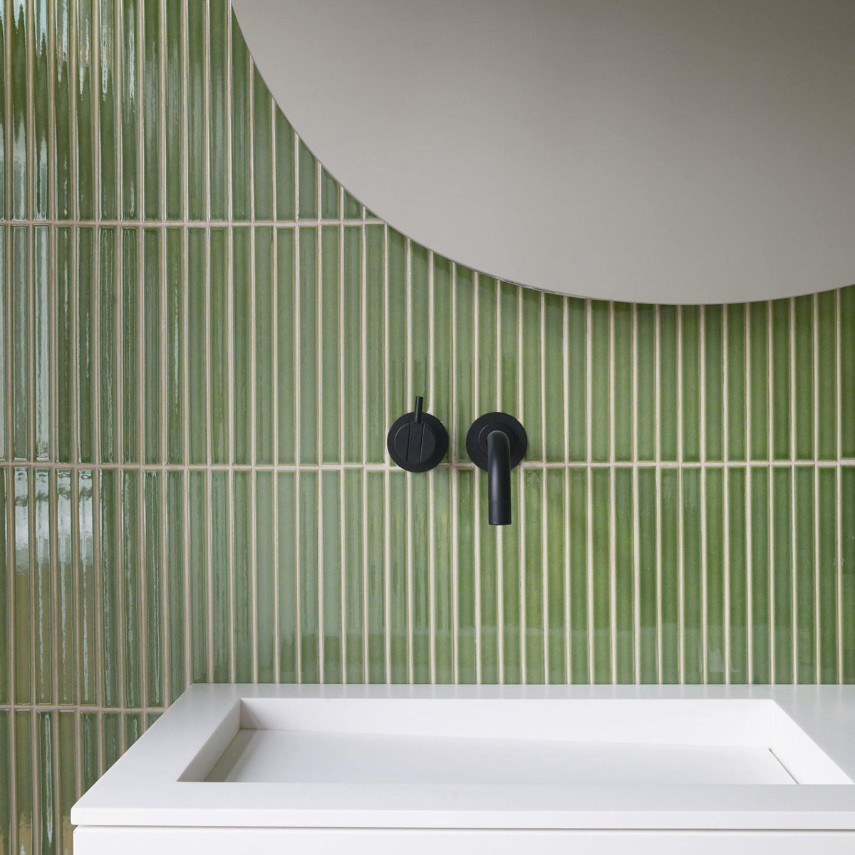 Arcaico Japanese porcelain wall tile in Green – Mittsu Japanese Tiles