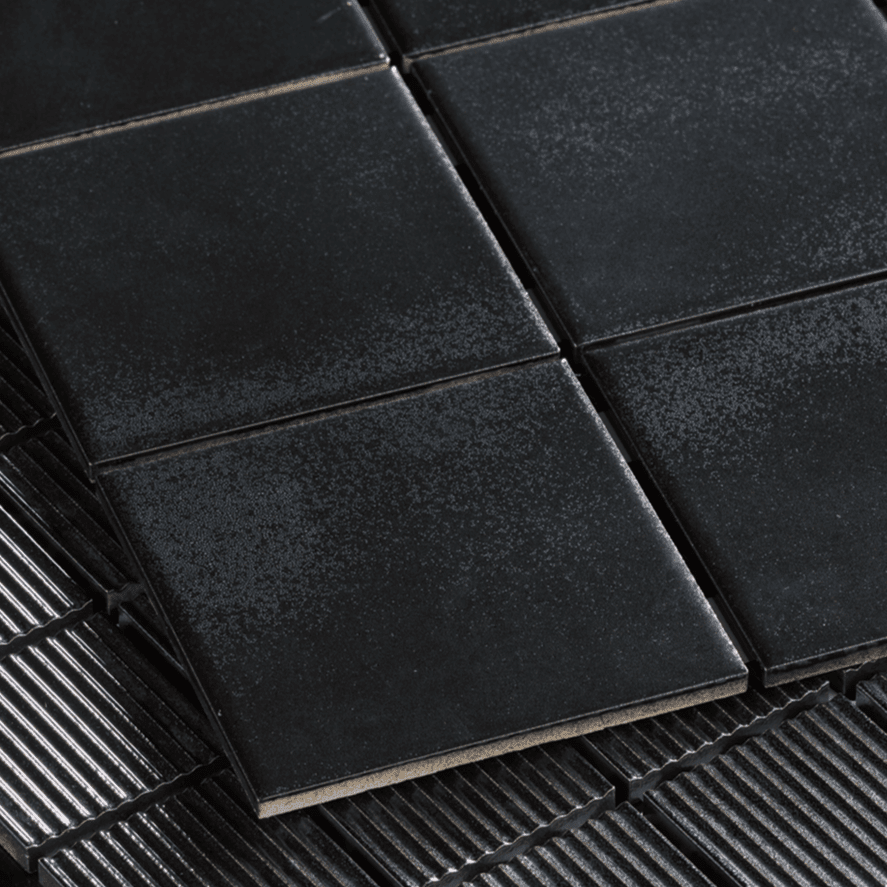 Japanese ceramic wall tiles Biyusai Sample in Moss Green from Mittsu Japanese Tiles