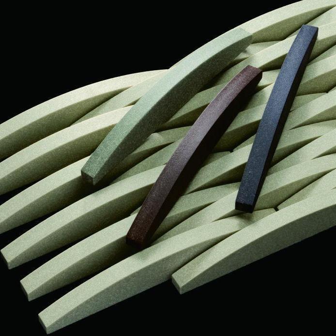 Japanese ceramic wall tiles Crescent in Black from Mittsu Japanese Tiles