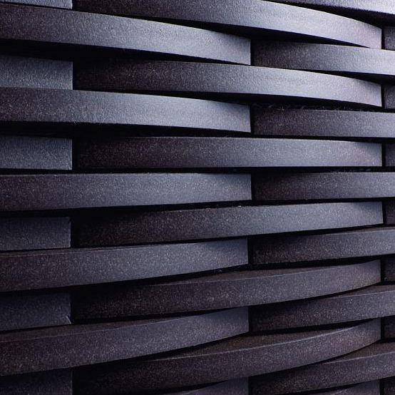 Japanese ceramic wall tiles Crescent in Black from Mittsu Japanese Tiles