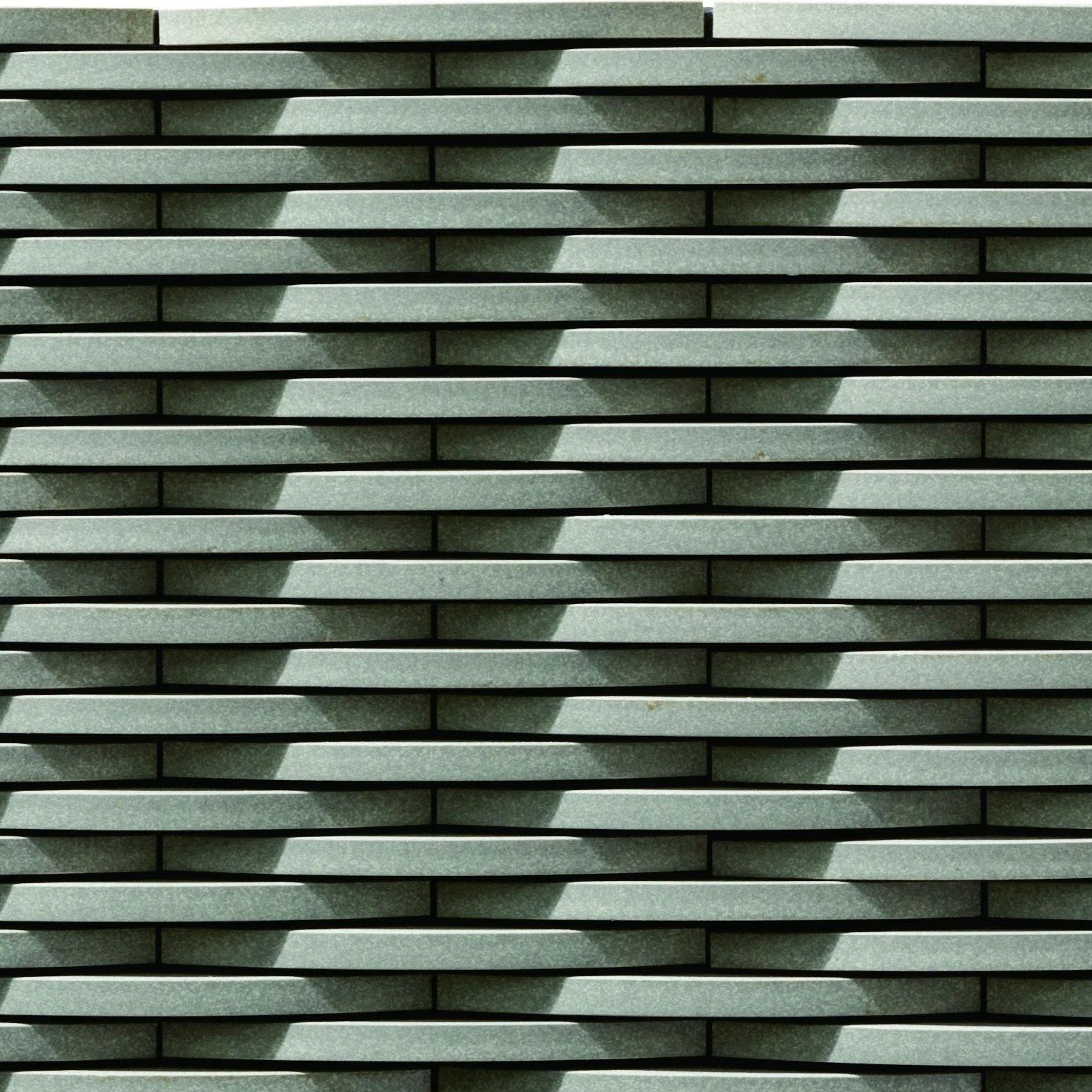 Japanese ceramic wall tiles Crescent in Grey from Mittsu Japanese Tiles