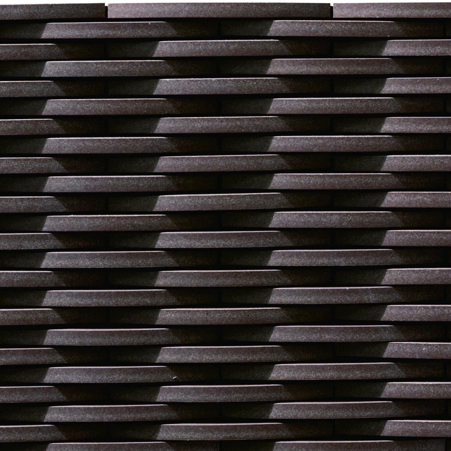 Japanese ceramic wall tiles Crescent in Brown from Mittsu Japanese Tiles