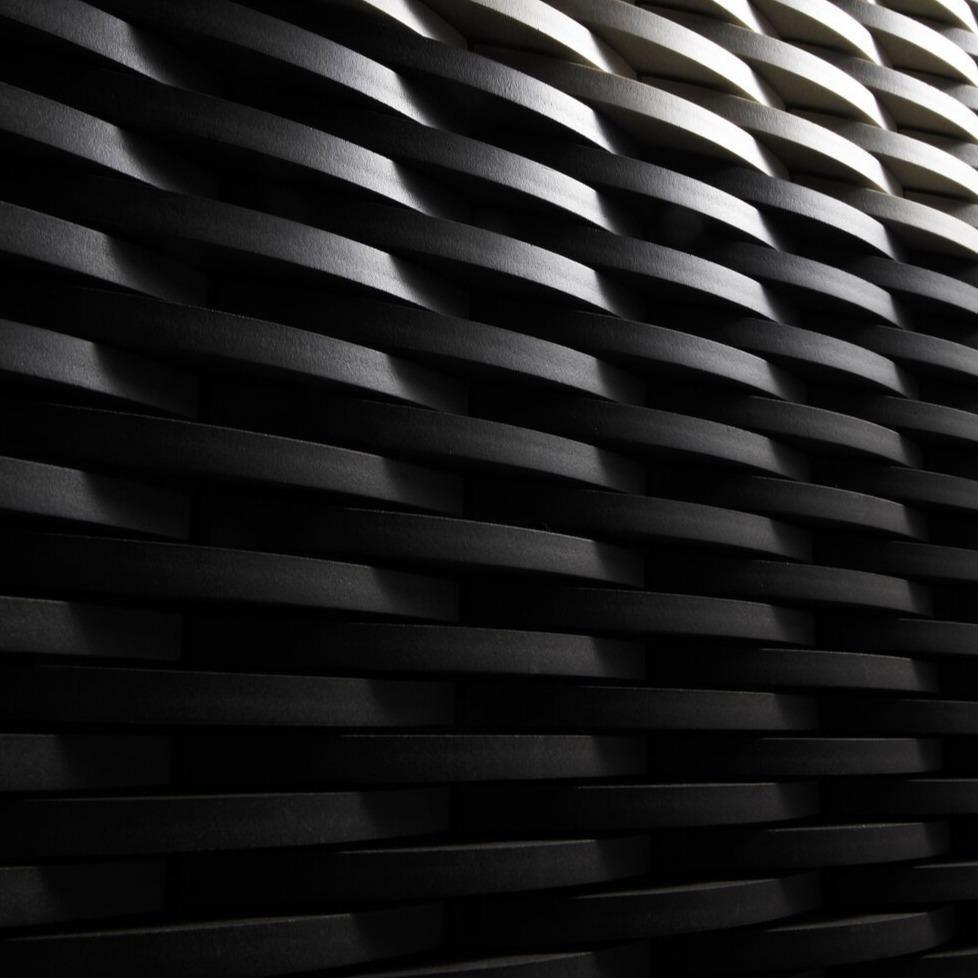 Japanese ceramic wall tiles Crescent Sample in Black from Mittsu Japanese Tiles