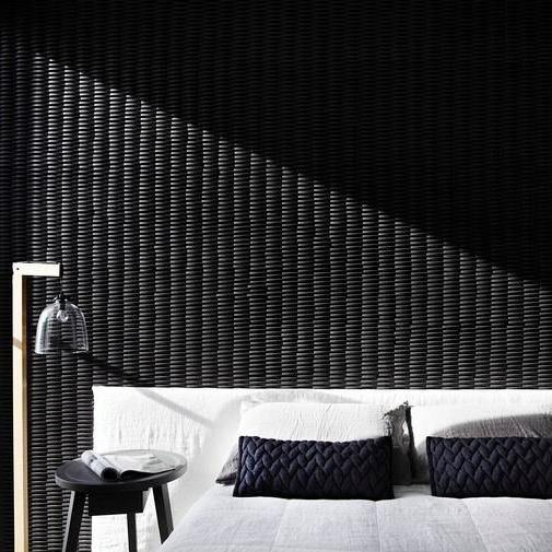 Japanese ceramic wall tiles Crescent Sample in Black from Mittsu Japanese Tiles