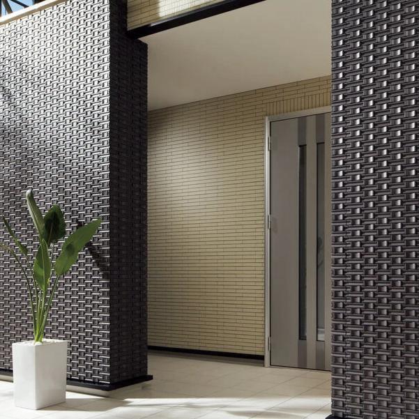 Japanese ceramic wall tiles Crochet Sample in Black from Mittsu Japanese Tiles