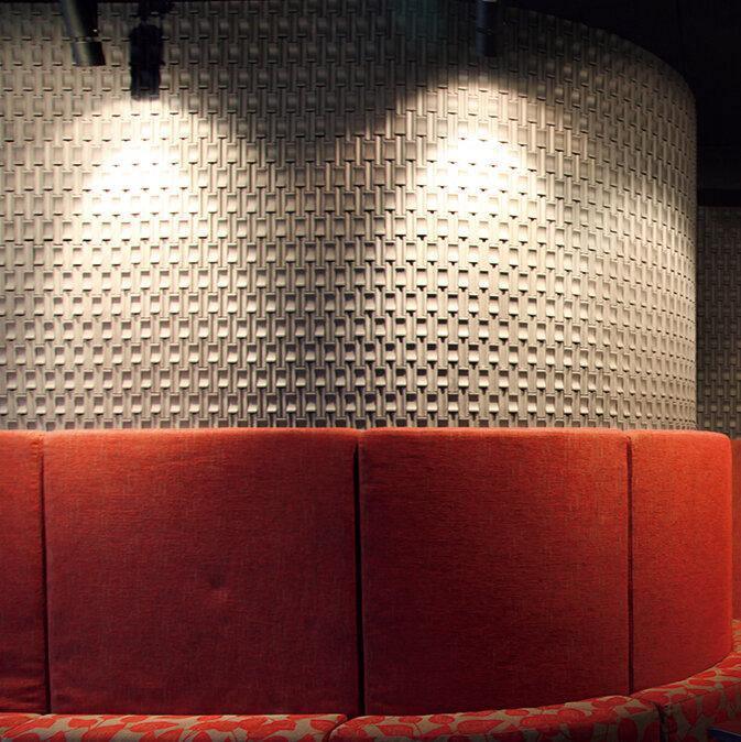 Japanese ceramic wall tiles Crochet Sample in Black from Mittsu Japanese Tiles