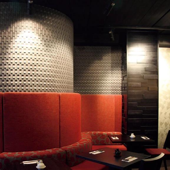 Japanese ceramic wall tiles Crochet Sample in Black from Mittsu Japanese Tiles