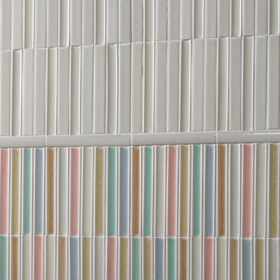 Japanese ceramic wall tiles Hasai in White from Mittsu Japanese Tiles
