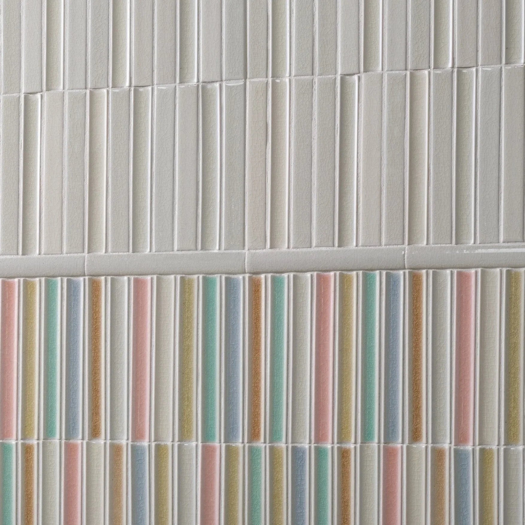 Japanese ceramic wall tiles Hasai Sample in White from Mittsu Japanese Tiles