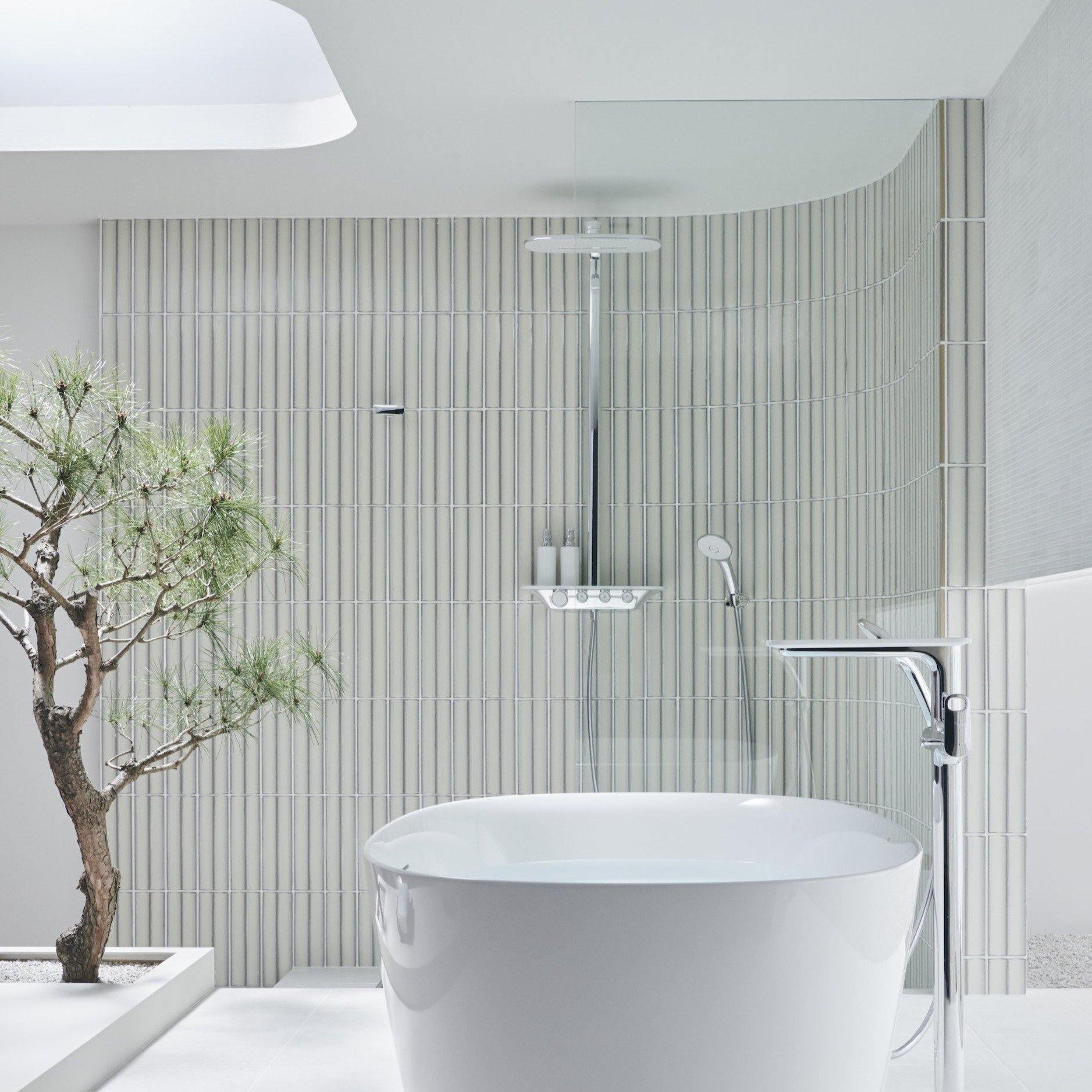 Japanese ceramic wall tiles Izumo in White from Mittsu Japanese Tiles