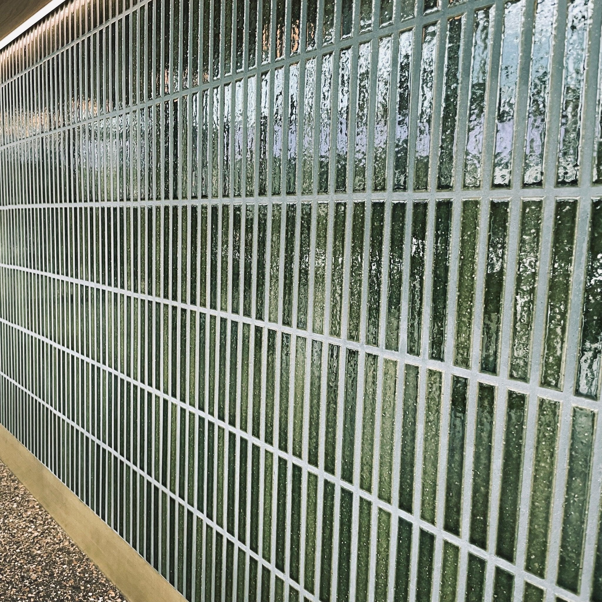 Japanese ceramic wall tiles Kaji Border in Wrought Iron from Mittsu Japanese Tiles