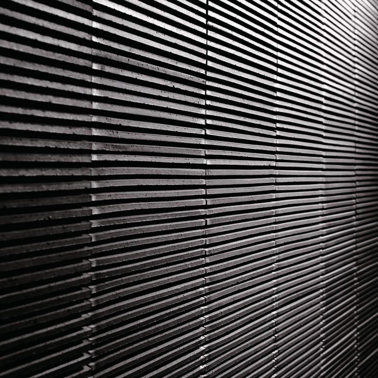 Japanese ceramic wall tiles Koyo Ibushi Line in Black from Mittsu Japanese Tiles