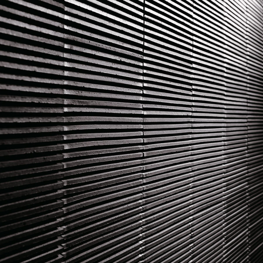 Japanese ceramic wall tiles Koyo Ibushi Line in Black from Mittsu Japanese Tiles