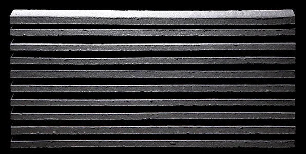 Japanese ceramic wall tiles Koyo Ibushi Line Sample in Silver from Mittsu Japanese Tiles