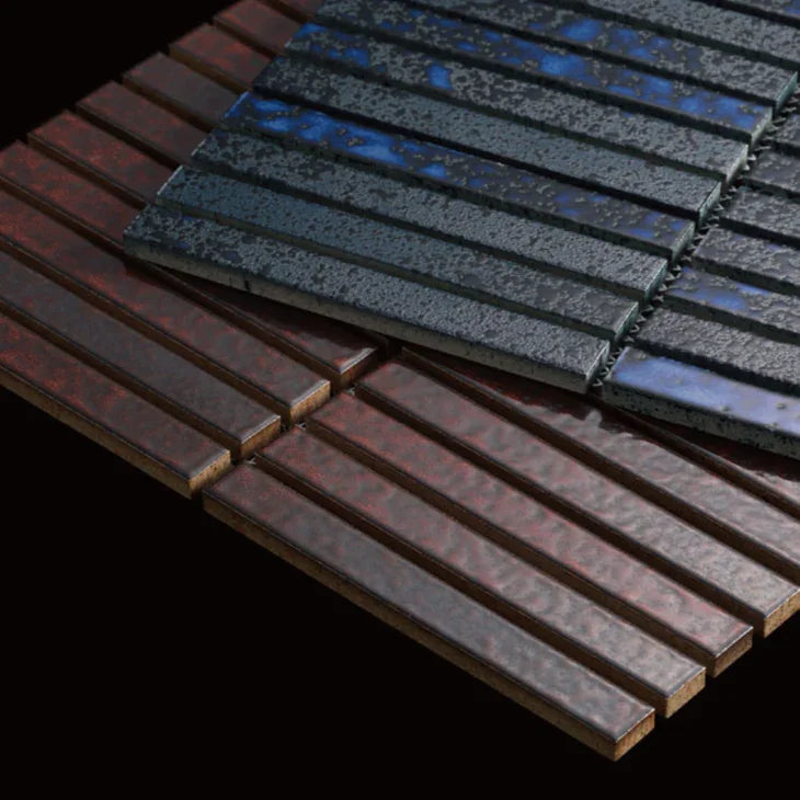 Japanese ceramic wall tiles Kuroaya in Red from Mittsu Japanese Tiles