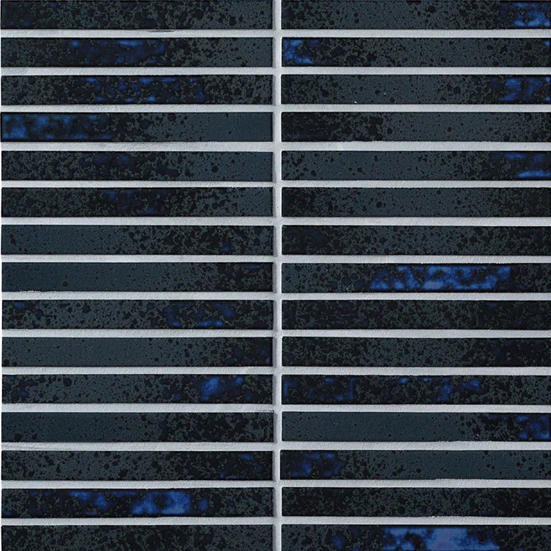 Japanese ceramic wall tiles Kuroaya Sample in Blue Black from Mittsu Japanese Tiles