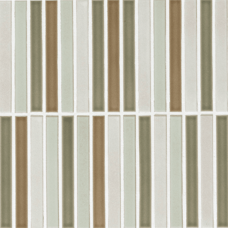 Japanese ceramic wall tiles Lungo in Green Mix from Mittsu Japanese Tiles