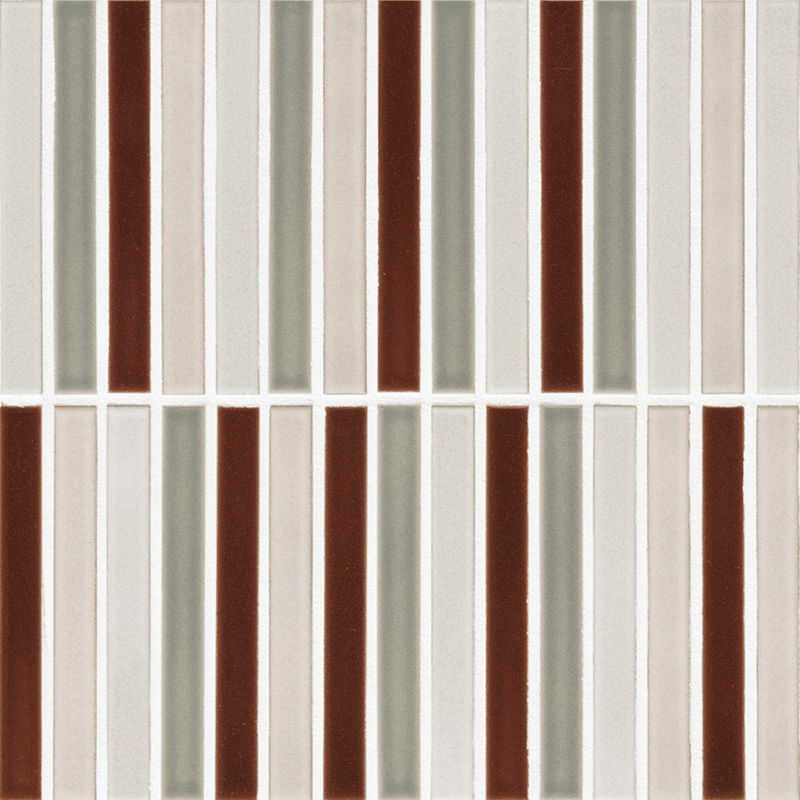 Japanese ceramic wall tiles Lungo in Brown Mix from Mittsu Japanese Tiles