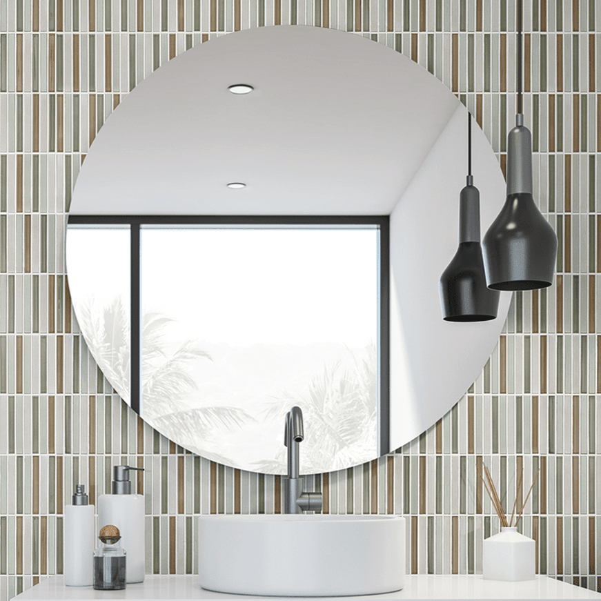 Japanese ceramic wall tiles Lungo in Black Mix from Mittsu Japanese Tiles