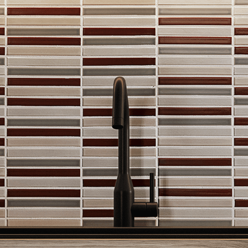 Japanese ceramic wall tiles Lungo in Black Mix from Mittsu Japanese Tiles