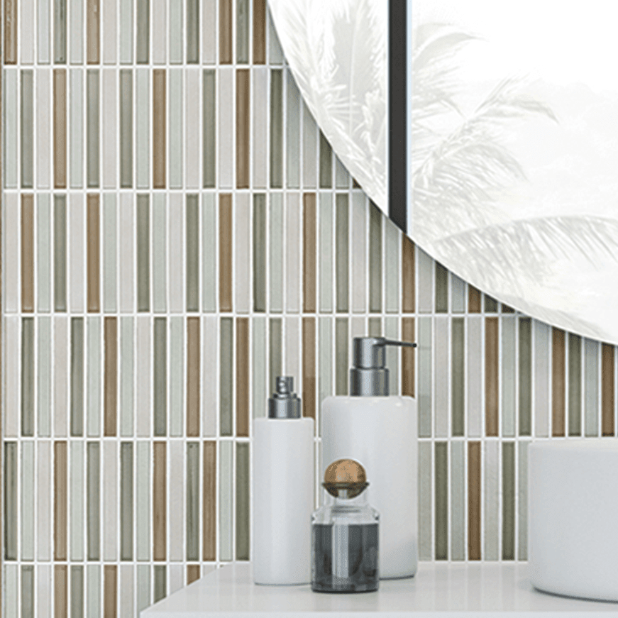 Japanese ceramic wall tiles Lungo in Black Mix from Mittsu Japanese Tiles