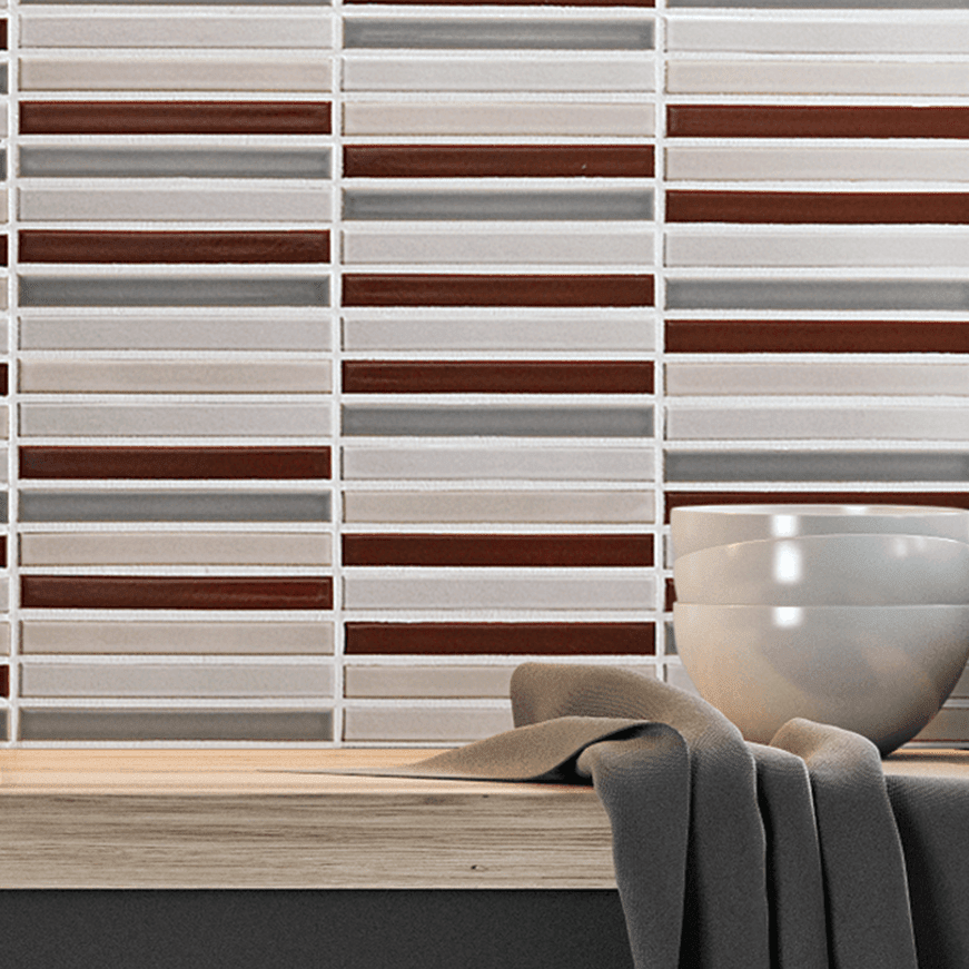 Japanese ceramic wall tiles Lungo Sample in Black Mix from Mittsu Japanese Tiles