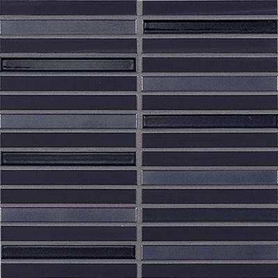 Japanese ceramic wall tiles Lungo Sample in Black Mix from Mittsu Japanese Tiles