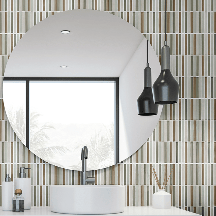 Japanese ceramic wall tiles Lungo Sample in Black Mix from Mittsu Japanese Tiles