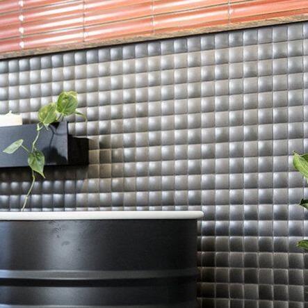 Japanese ceramic wall tiles Madoka R Sample in White from Mittsu Japanese Tiles