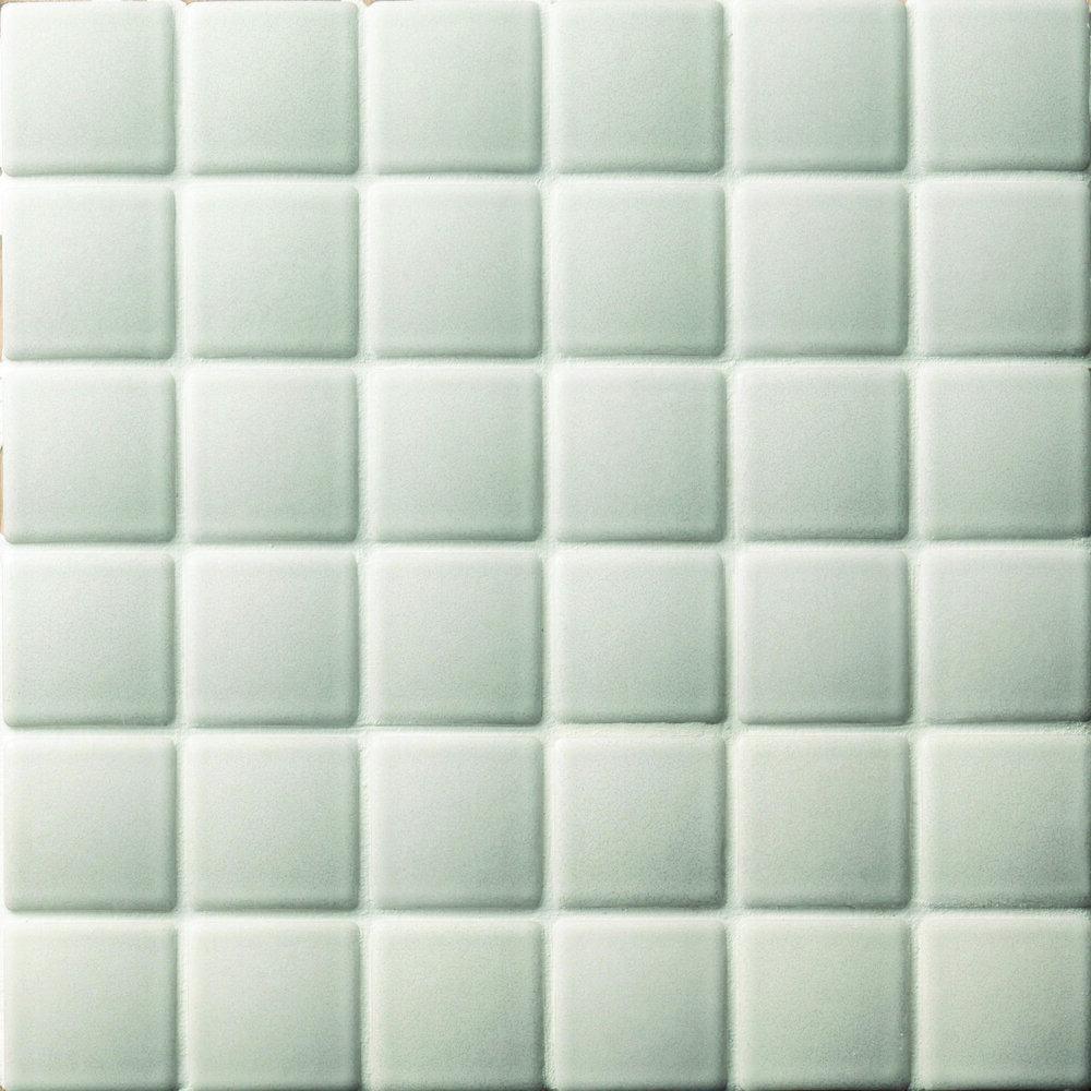 Japanese ceramic wall tiles Madoka R Sample in White from Mittsu Japanese Tiles