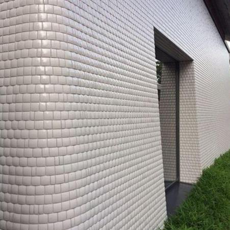 Japanese ceramic wall tiles Madoka R Sample in White from Mittsu Japanese Tiles