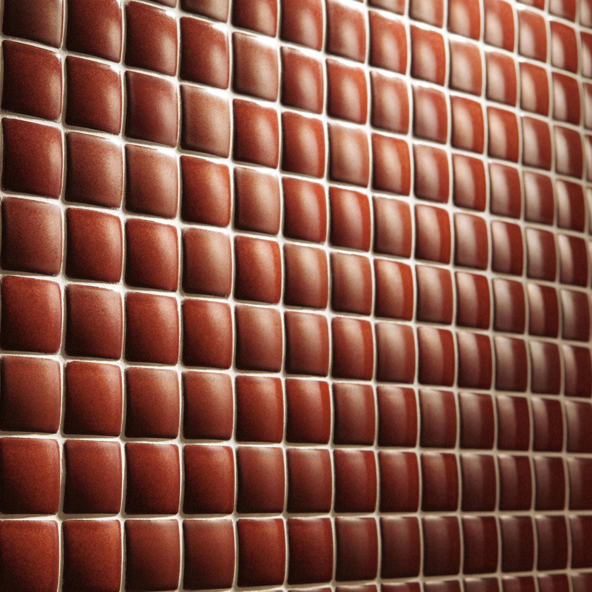 Japanese ceramic wall tiles Madoka R Sample in Red from Mittsu Japanese Tiles