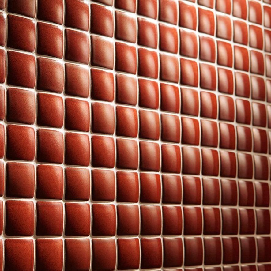 Japanese ceramic wall tiles Madoka R Sample in Red from Mittsu Japanese Tiles