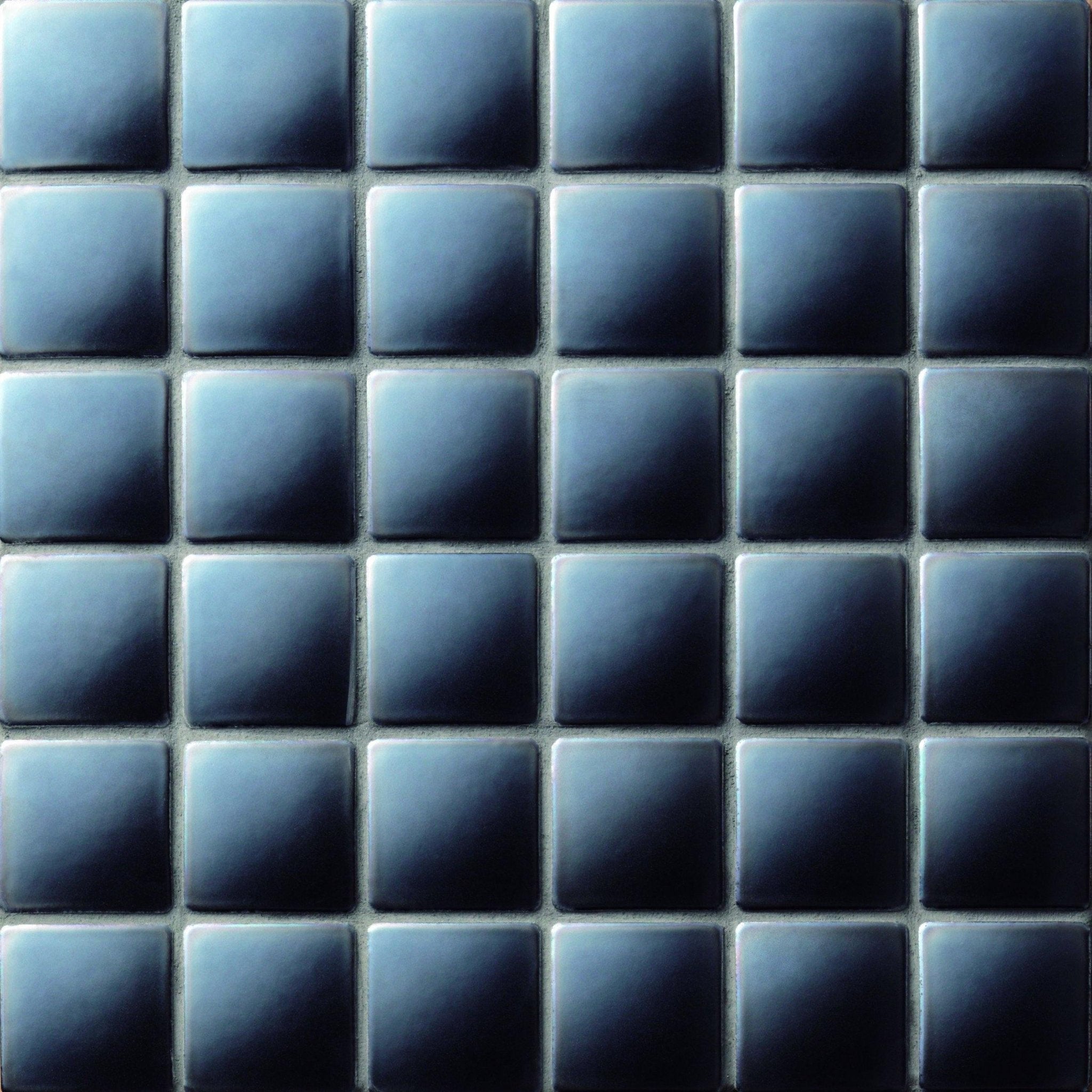 Japanese ceramic wall tiles Madoka R Sample in Matt Black from Mittsu Japanese Tiles