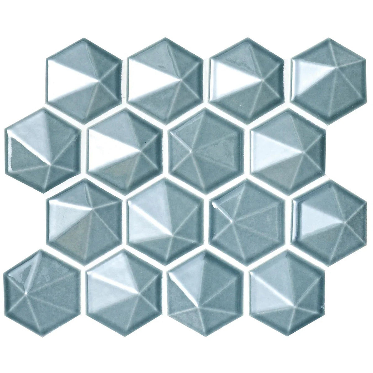 Japanese ceramic wall tiles Dimensions Sample in Steel Blue from Mittsu Japanese Tiles