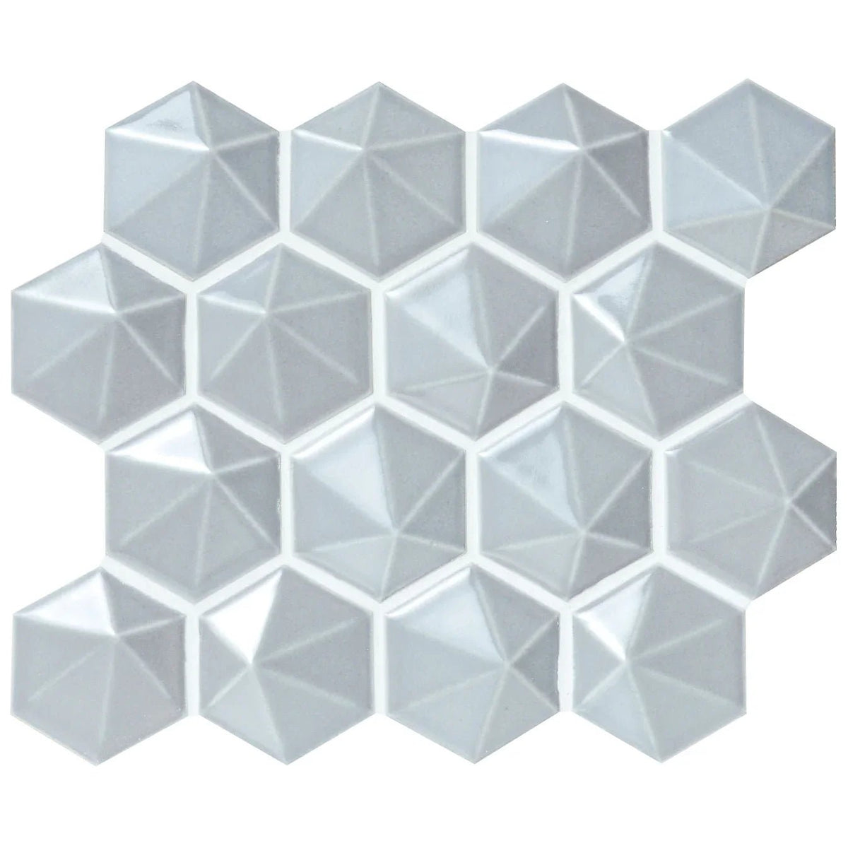 Japanese ceramic wall tiles Dimensions Sample in Ice Grey from Mittsu Japanese Tiles
