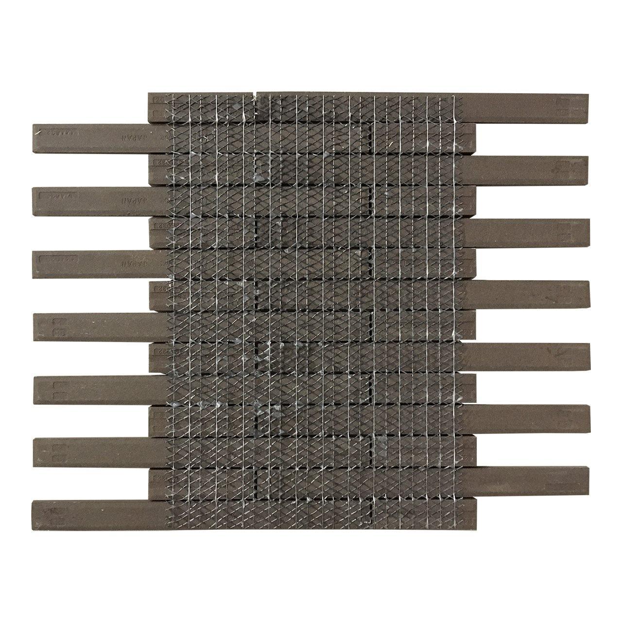 Japanese ceramic wall tiles Rhythmic II in Black from Mittsu Japanese Tiles