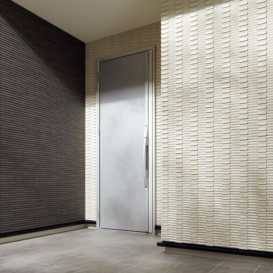 Japanese ceramic wall tiles Rhythmic II Sample in White from Mittsu Japanese Tiles