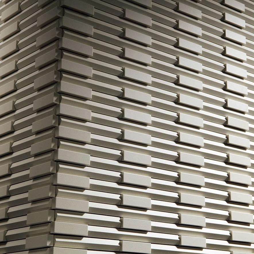 Japanese ceramic wall tiles Rhythmic II Sample in White from Mittsu Japanese Tiles